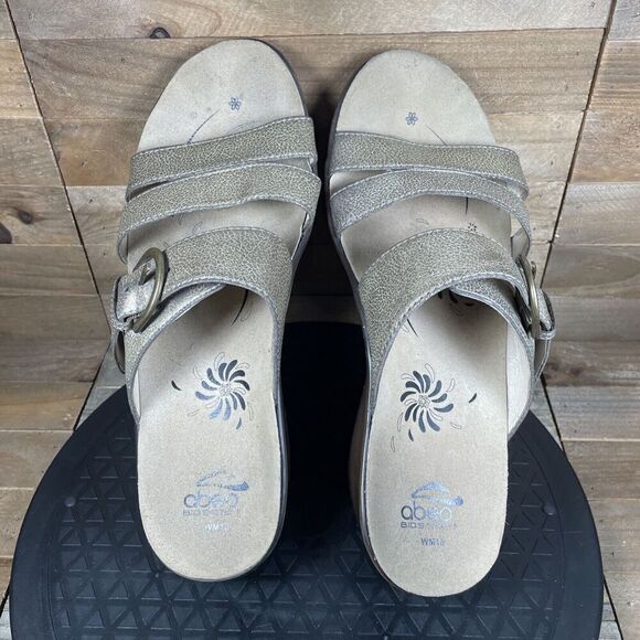 ABEO Bio System Dorin Womens 10 M Brown Strap Leather Wedge Sandals Comfort - Picture 5 of 10